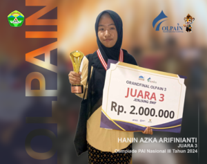 Selamat atas keberhasilan Hanin Azka Arifinianti Siswi SMP N 1 Bukateja Meraih Juara 3 Olimpiade PAI Nasional III